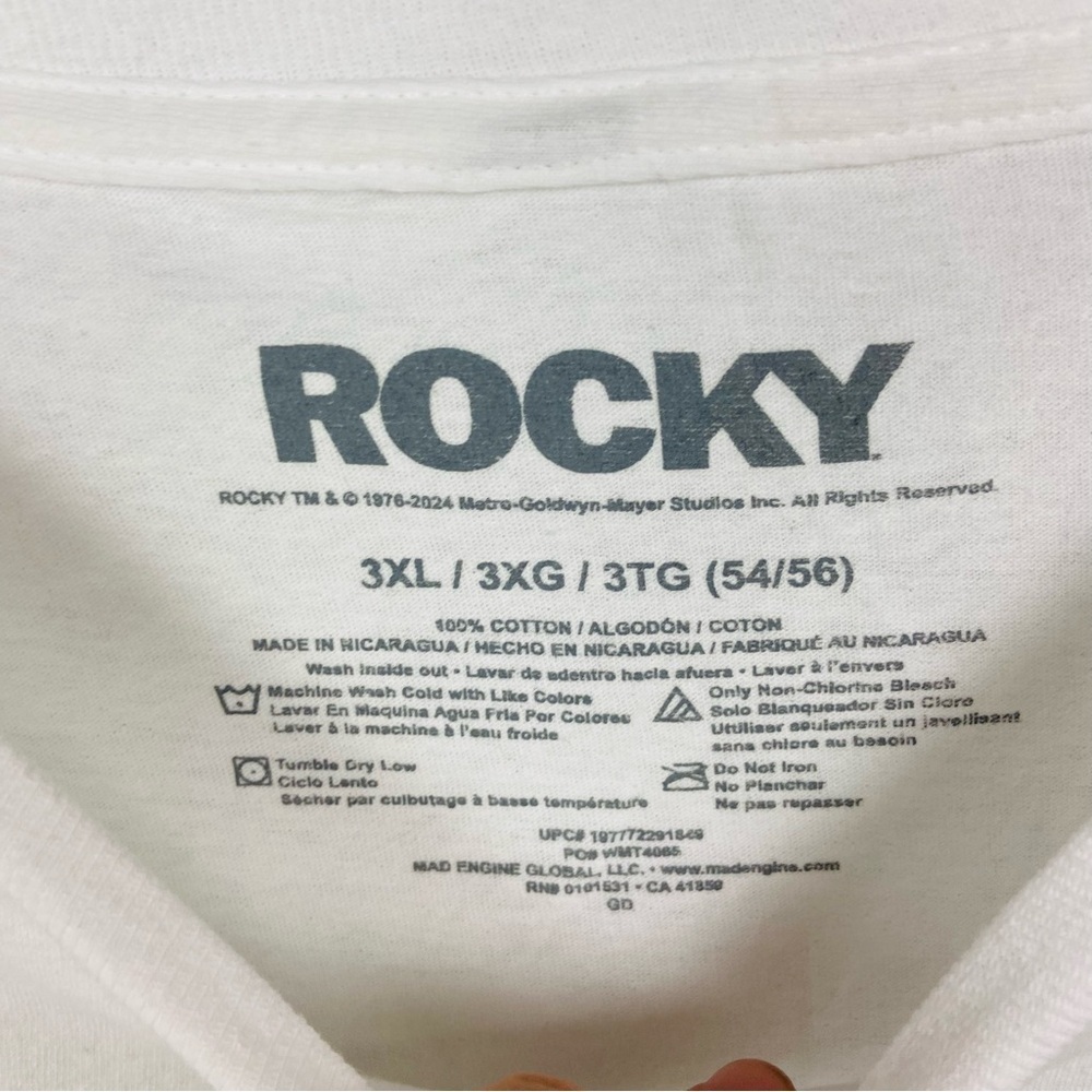 NWT Rocky White cotton Short Sleeve movie Graphic Tee size 3X - Picture 5 of 9